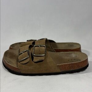 Covington Leather Buckle Sandals Slip Ons